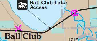 Ball Club Bridge Hwy2 Map